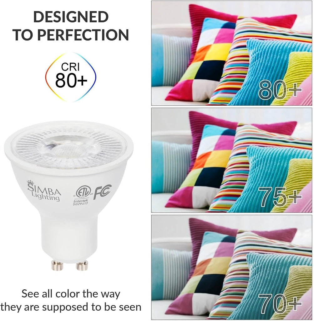 LED GU10 5W ETL Listed Twist-N-Lock Bipin Base 5000K, 6 Pack