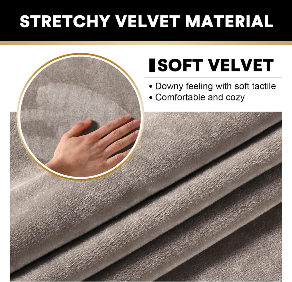 Velvet Couch Covers for Sofa Soft 4 Pieces Couch Covers for 3 Cushion Couch Sofa Pet Friendly Furniture Protector