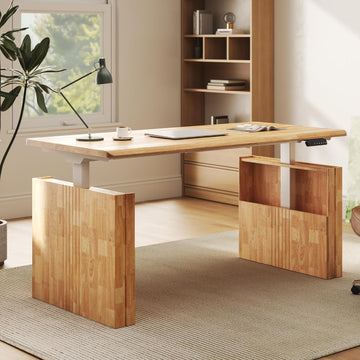 63 x 30 Inch WoodiX Solid Wood Executive Standing Desk, Maple