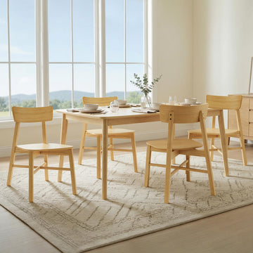 Soild Wood Dining Chairs Set of 4, Oak Wood Kitchen Chairs, Oak