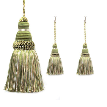 Colorful Tassel Key Tassels DIY Accessories(Mix Green) - 2Pcs
