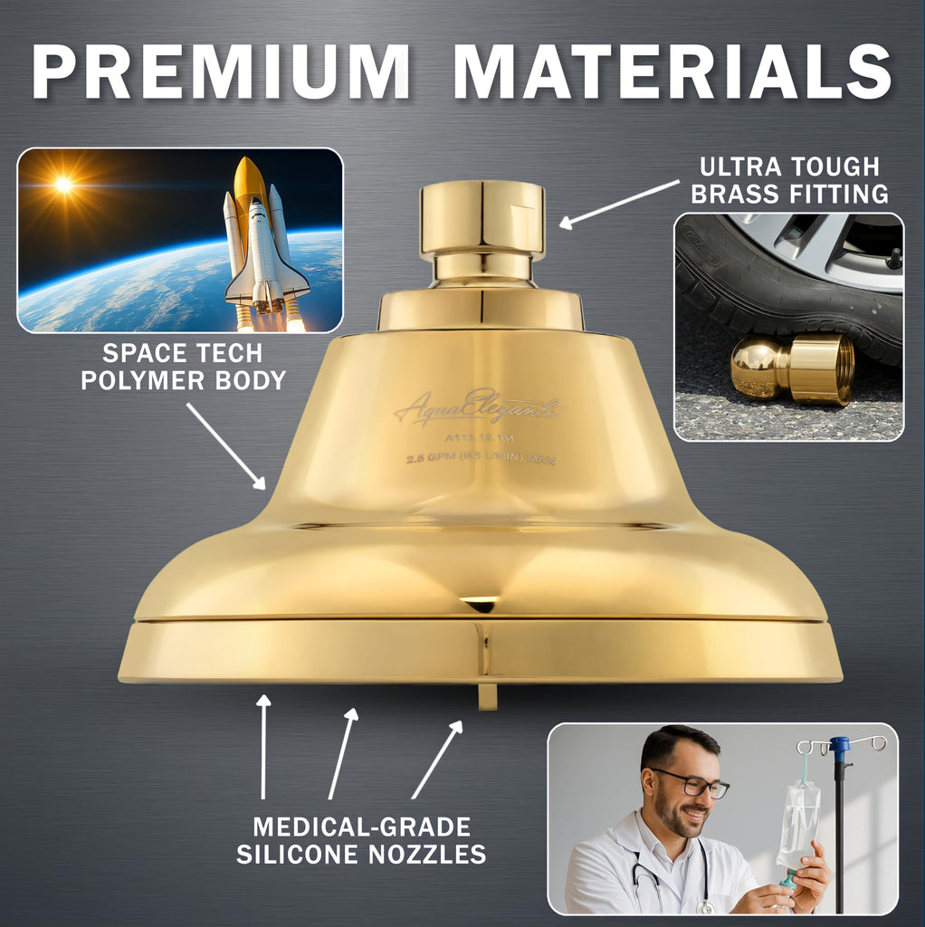 Massage Shower Head With Mist - 2.5 GPM - Polished Brass