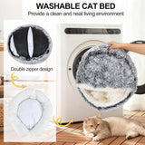Calming Dog & Cat Cave Bed With Hooded Cover, Removable Washable Round for Small Medium Pets