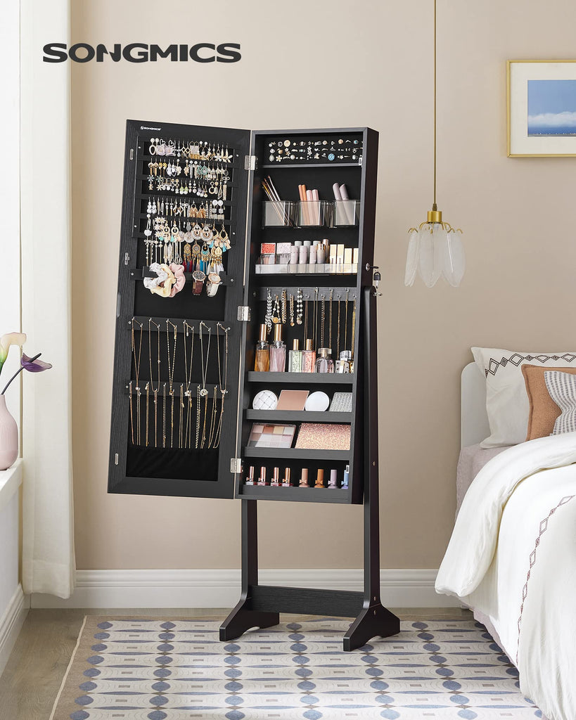 LED Jewelry Cabinet Standing, Lockable Armoire