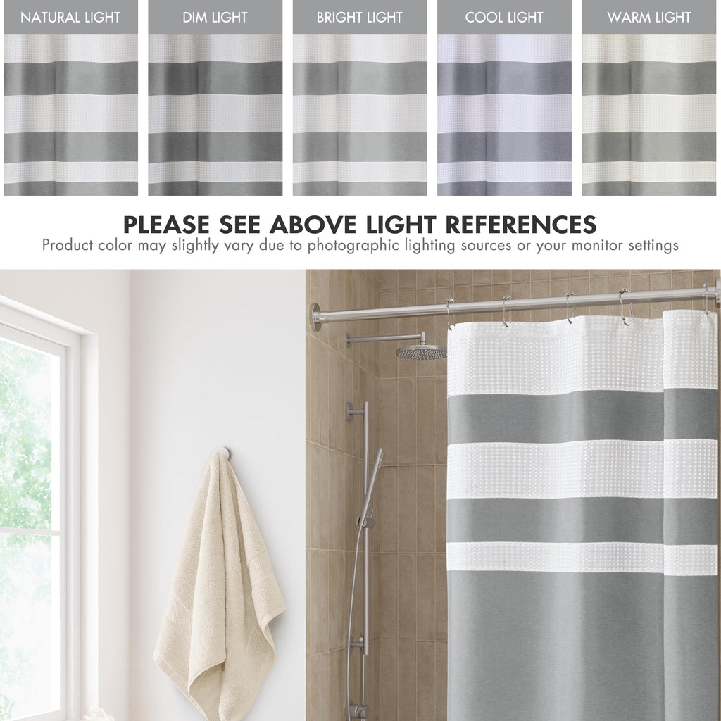Spa Waffle Weave Stall Shower Curtain, 36 x 72", Grey