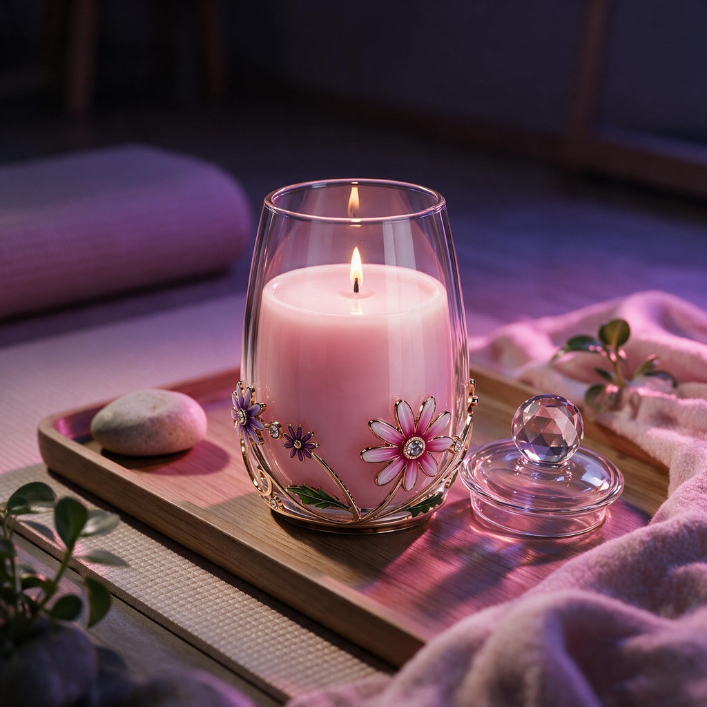 Gardenia scentend Candles Gifts for Women, Crystal Lid Gift Jar