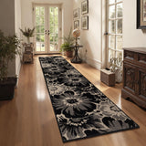 Hallway Runner Rug 2x10, Non Slip High-Low Textured Floral Washable Runner Rug with Rubber Backing, 