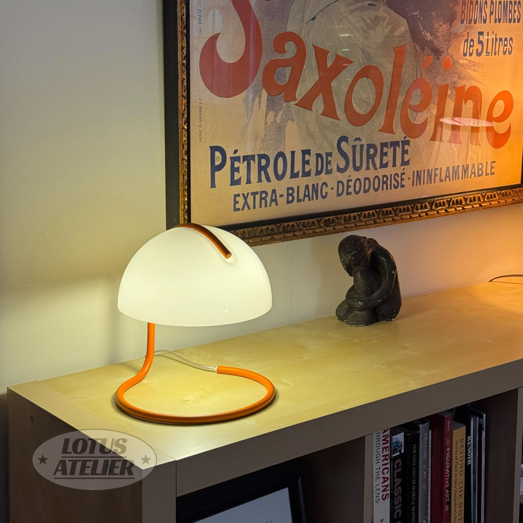 Orange Bauhaus Light | Retro Mushroom Table Lamp for Room Aesthetic Modern Lighting | Mid Century Modern | Living