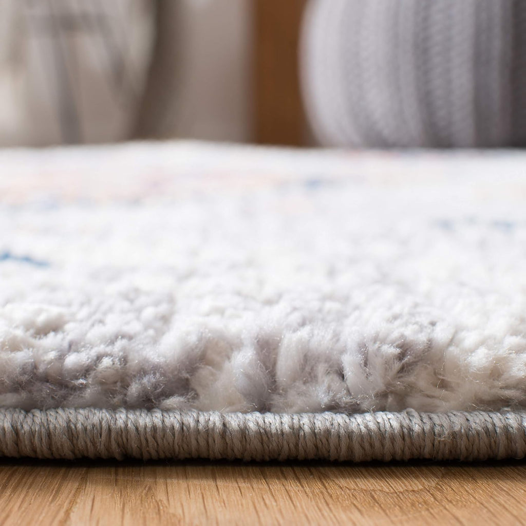 Morocco Collection Accent Rug, Ivory & Multi, Moroccan Boho Tribal Design, Non-Shedding & Easy Care, Ideal