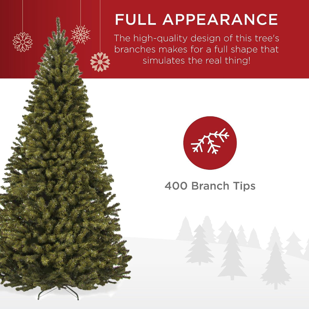Artificial Christmas Tree, 4.5ft Premium Unlit Realistic Spruce Holiday Décor w/Dense Branches, Easy Assembly, Metal