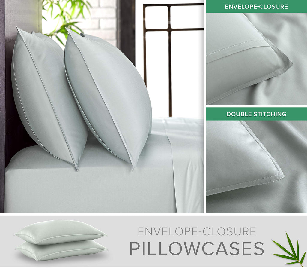 King Sheets by, Genuine 100% Organic Viscose Derived from Bamboo Bed Sheet Set, Luxuriously Soft & Cooling, Double