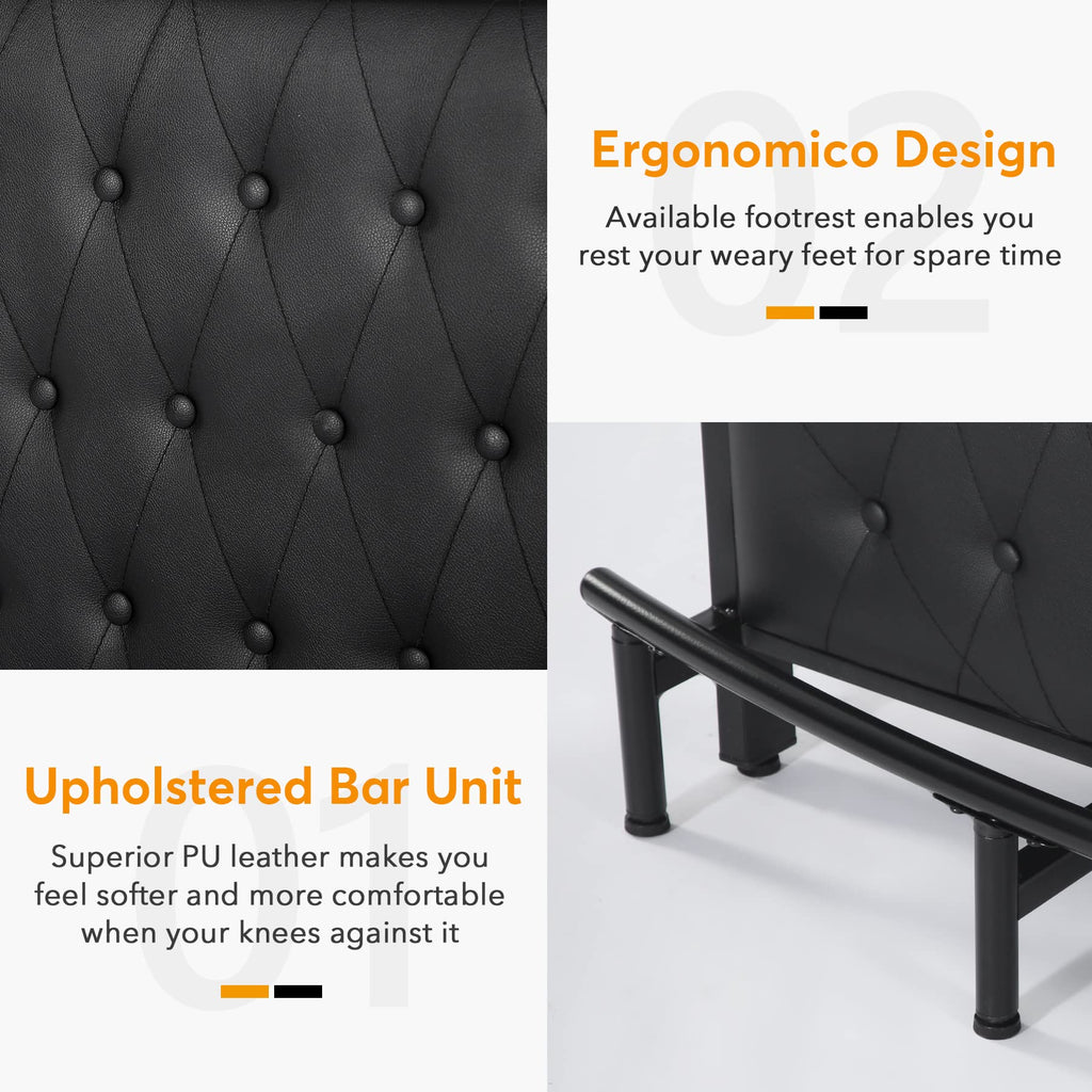 Bar Unit for Liquor, 44-Inch Bar Height Table with Storage, Black Mini Entertainment Carts Pub Table with