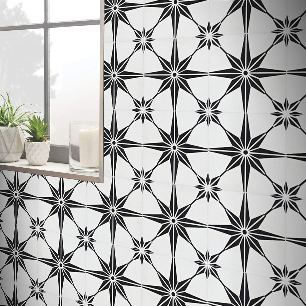 Tafilalt 8''x8'' Handmade Cement Tile,Pack of 12
