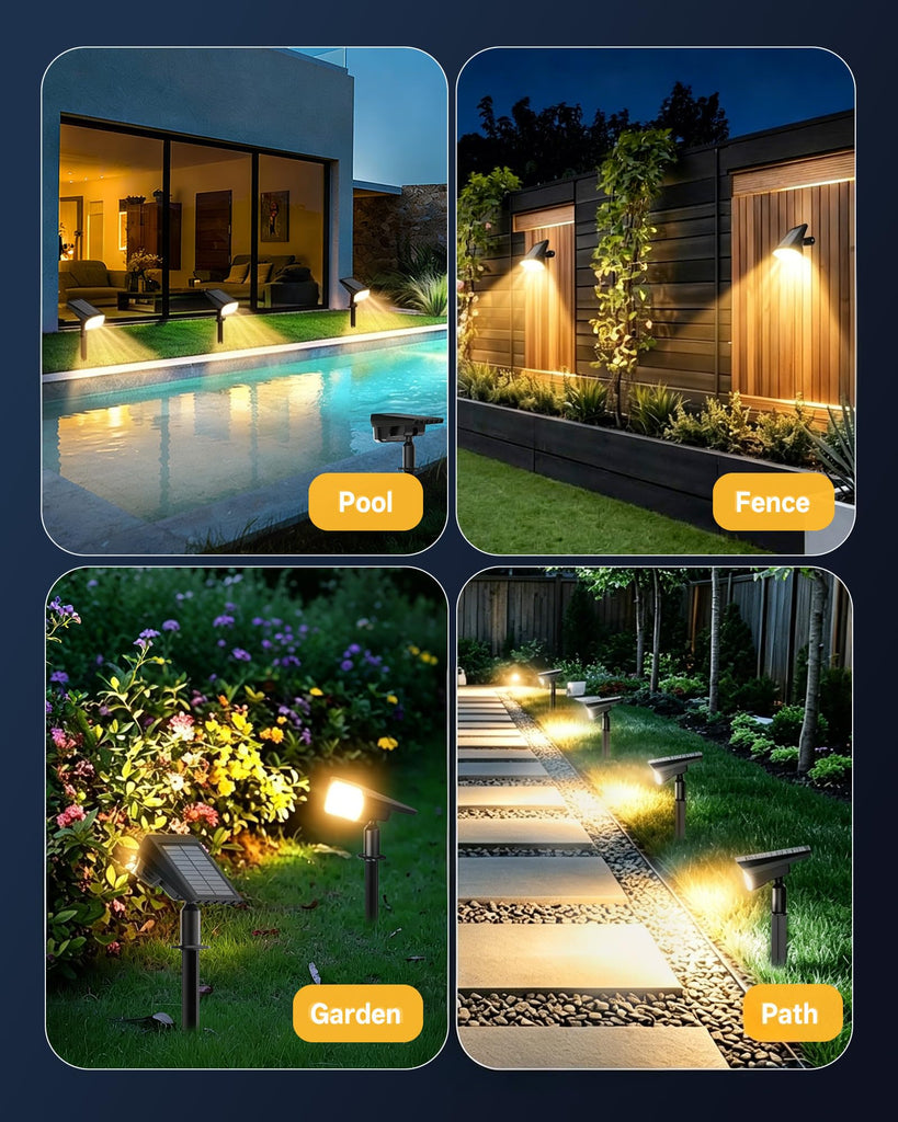 Solar Lights Outdoor Waterproof IP65, 56 LED 3 Lighting Modes Solar Spot Lights Outdoor, Solar Powered Landscape