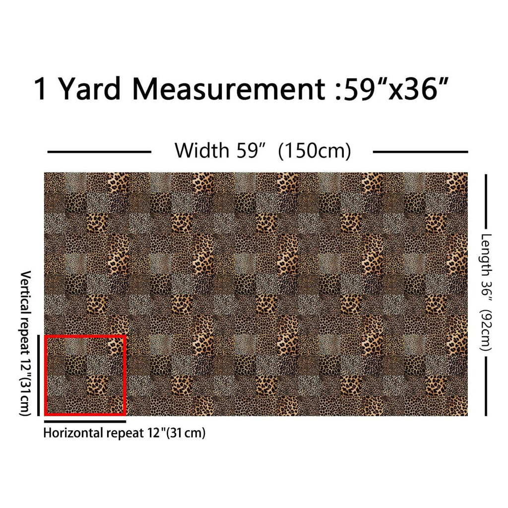 Brown Leopard Print Upholstery Fabric Soft 2 Yards