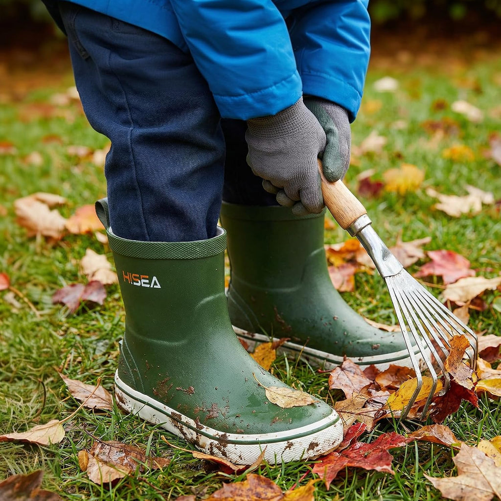 Kids Rain Boots, Waterproof Rubber Deck Boots, Toddler Boys and Girls
