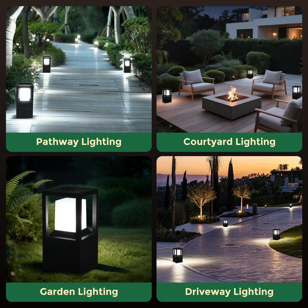 Landscape Bollard Lights Outdoor, Modern LED Column Light Super Bright, 12V Low Voltage Path Light, All-aluminum