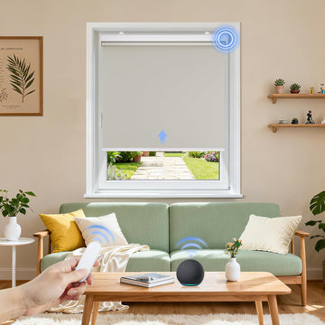 Smart Motorized Blinds Compatible with Alexa |Beige