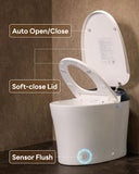 CANEST Smart Toilet with ADA Chair Height, Foam Dispenser, 1.1/1.6GPF Dual-Flush Bidet Toilet, 12" Rough-in