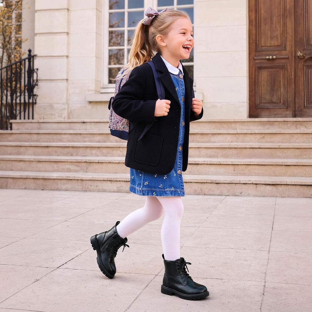 Girls Ankle Combat Boots Boys Kid Shoes
