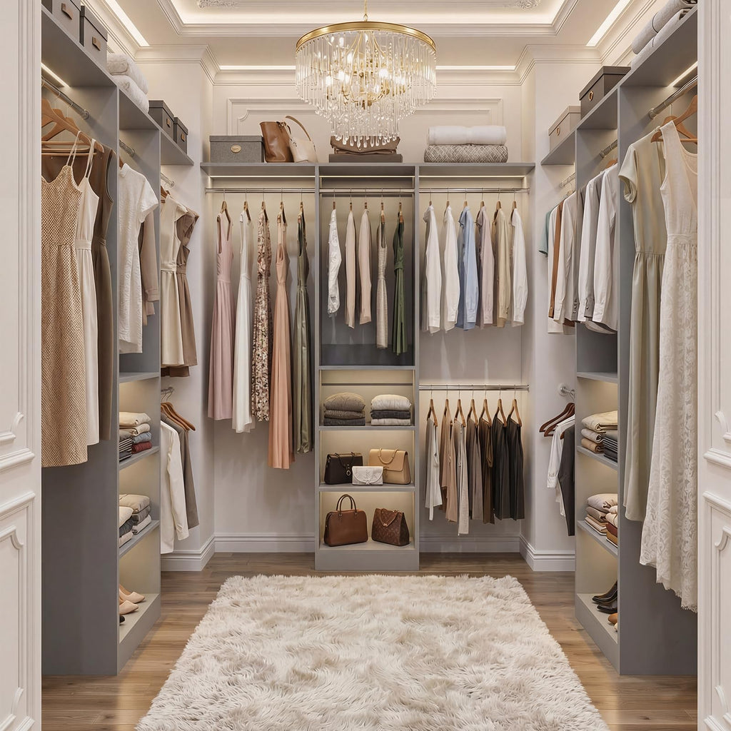 4FT Closet System for Small Space, 80"H, Grey