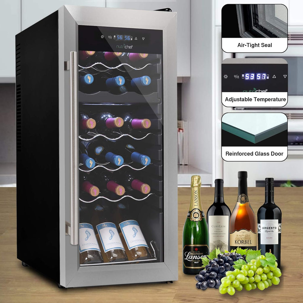 18 Bottle Wine Fridge | Dual Zone Wine Chiller | Adjustable Temperature 41°F to 