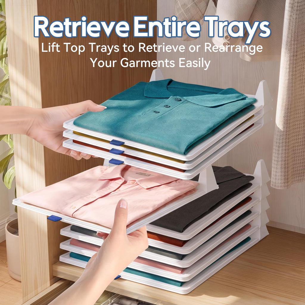 15-Pack Tshirt Organizer Stackable Closet Organizer Portable Detachable