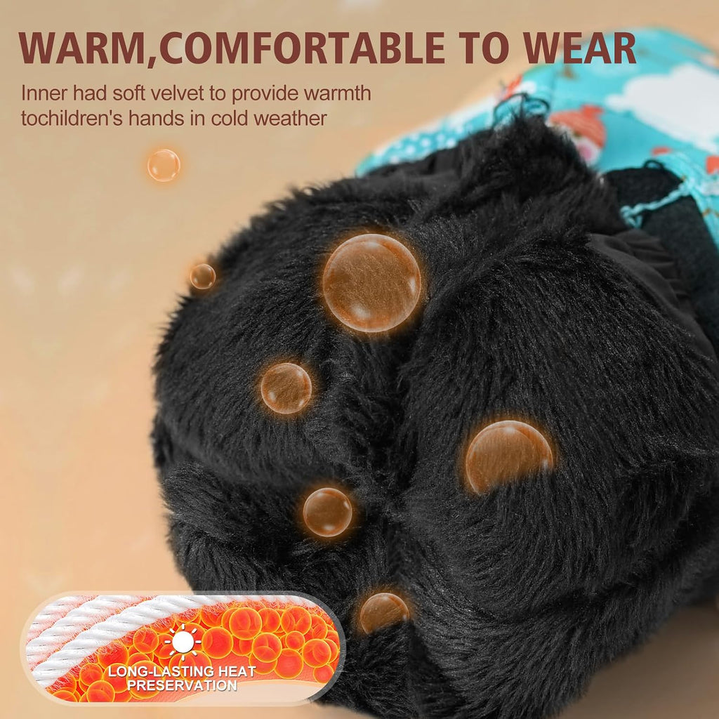 Kids Ski Mittens Gloves Waterproof