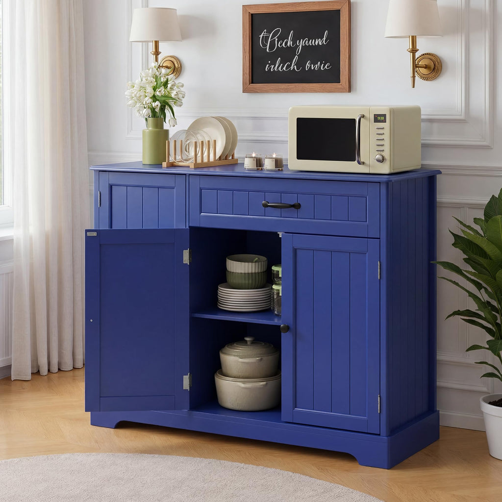 Sideboard Cabinet, Buffet Cabinet with Storage, Navy Blue