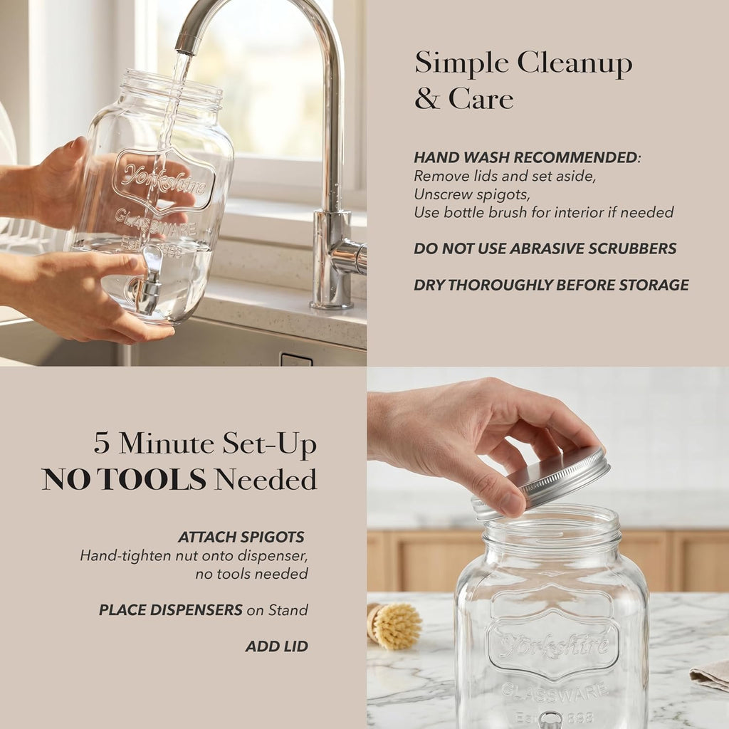 Sun Tea Mini Mason Jar with Lid, Glassware For Water, Juice, Beer, Wine, Liquor, Kombucha Iced Punch & Cold Drinks