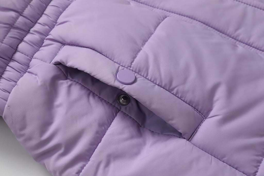 Girls Long Puffer Parka Removable Hood Kid's Winter Jacket Coats