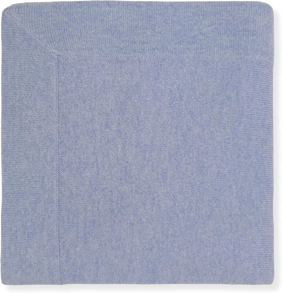 100% Cashmere Baby Blanket Luxe Knit 32" x 40" Blue
