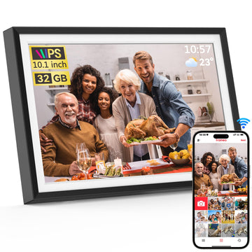 Frameo 10.1 inch Digital Picture Frame, Smart WiFi Digital Photo Frame with 32G Memory, HD Touch Screen, Auto-Rotate