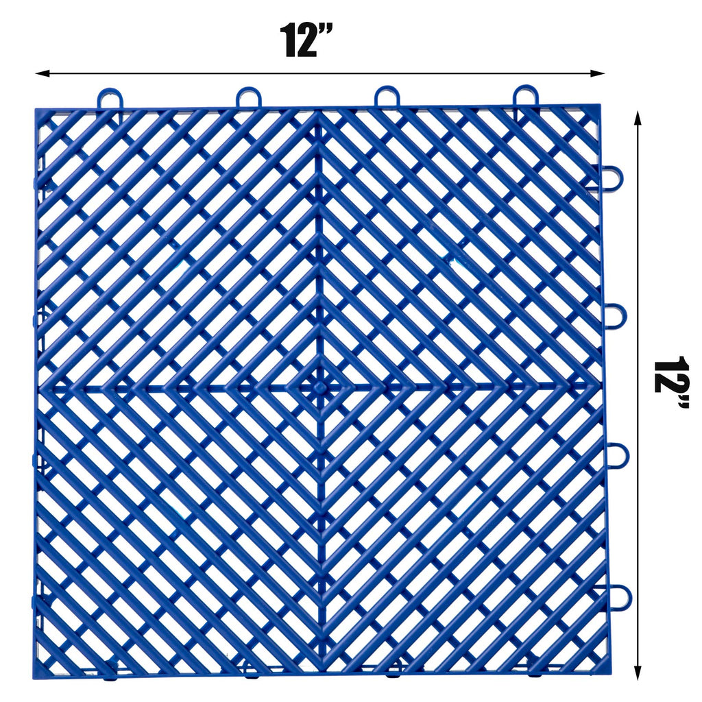 Interlocking Tiles 55 PCS Blue, Drainage Tile 12x12x0.5 Inches, Outdoor Floor Interlocking Deck Tile, Flooring for