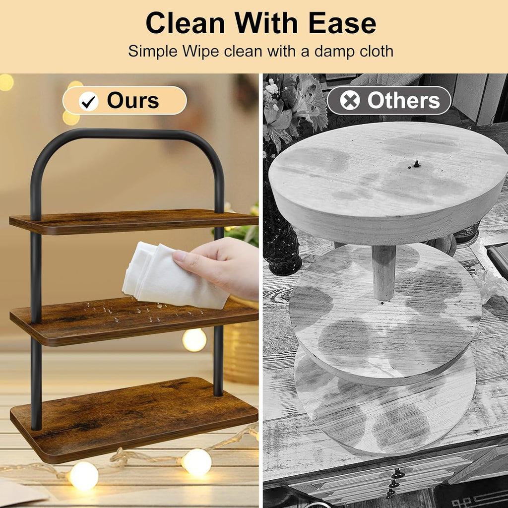 Cupcake Stand, 3 Tier Wood Cupcake Stand for 50 Cupcakes Large Dessert Stand Cupcake Display Stand Cupcake Tower
