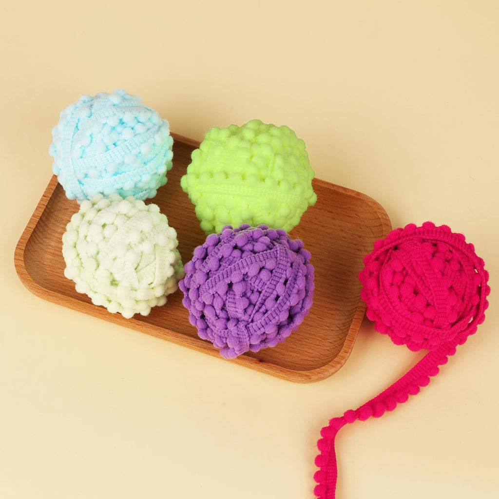 Pom Pom Trim, 3/8" Wide Ball Fringe (Turquoise) - 18 Yards