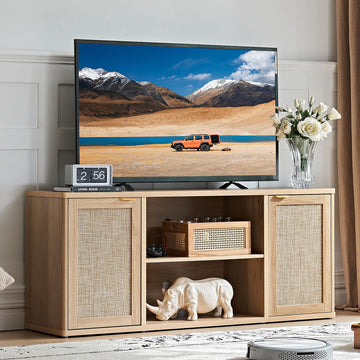 Rattan TV Stands, Natural Wood