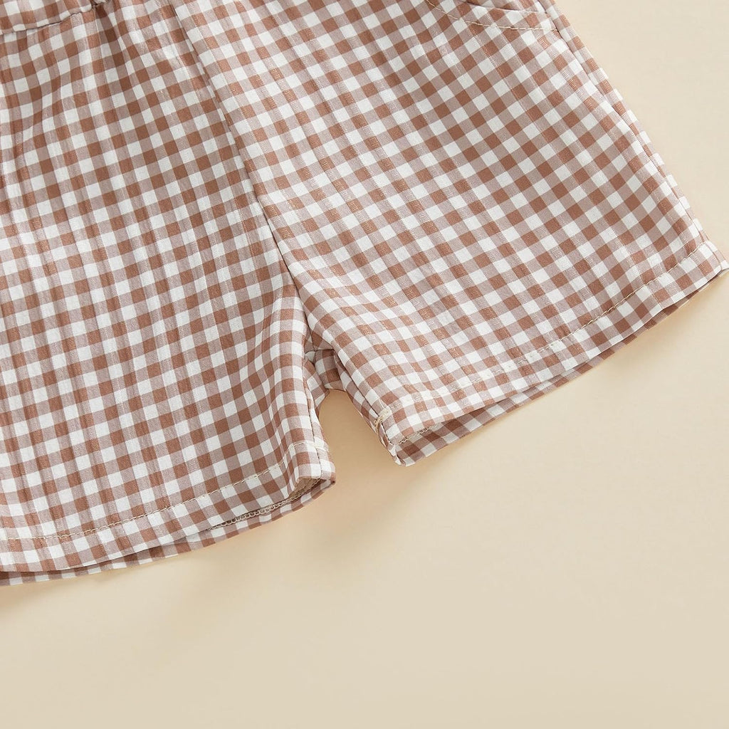 Toddler Baby Boy Summer Outfits 12 18 Boys Clothes Retro Farm Shirt Baby Tee + Shorts Set