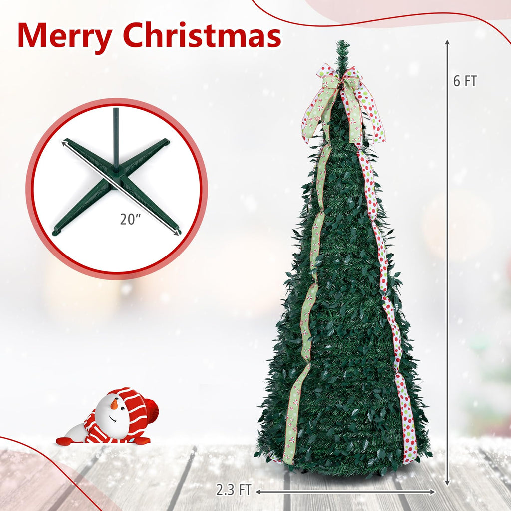 6ft Pop Up, Pre-Decorated Xmas Tree
