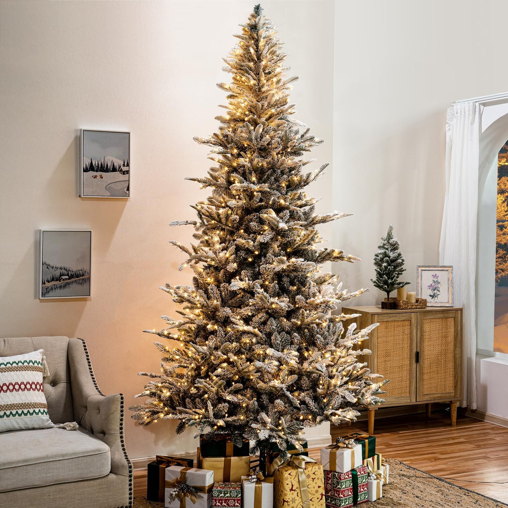 Marley Artificial Prelit Snow Flocked Christmas Tree