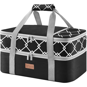 Insulated Double Decker Casserole Carrier, Lasagna Lugger Holder