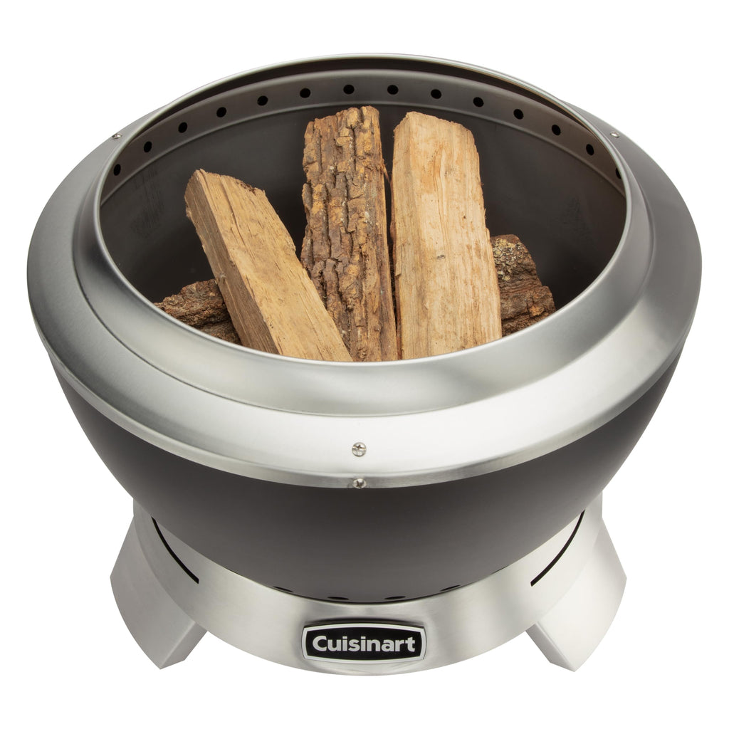 19.5" Cleanburn Smokeless Fire Pit with Removable Base for Ash, Portable Wood Burning Outdoor Fireplace, Stainless
