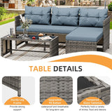 3-Piece Outdoor Patio Furniture Sets, Wicker Patio Conversation Sets