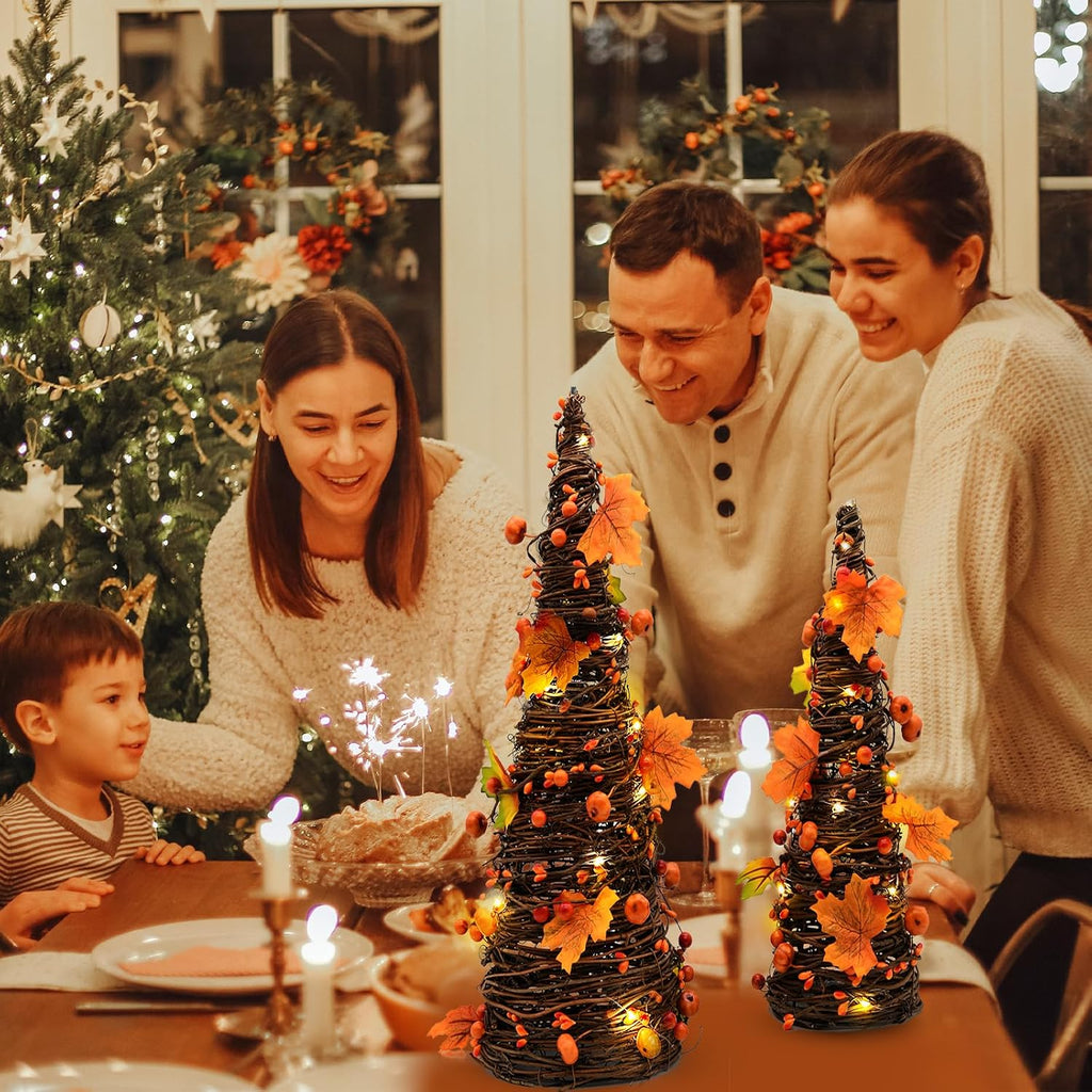 Fall Decor, Fall Tabletop Trees, Lighted Pumpkin Thanksgiving Decorations