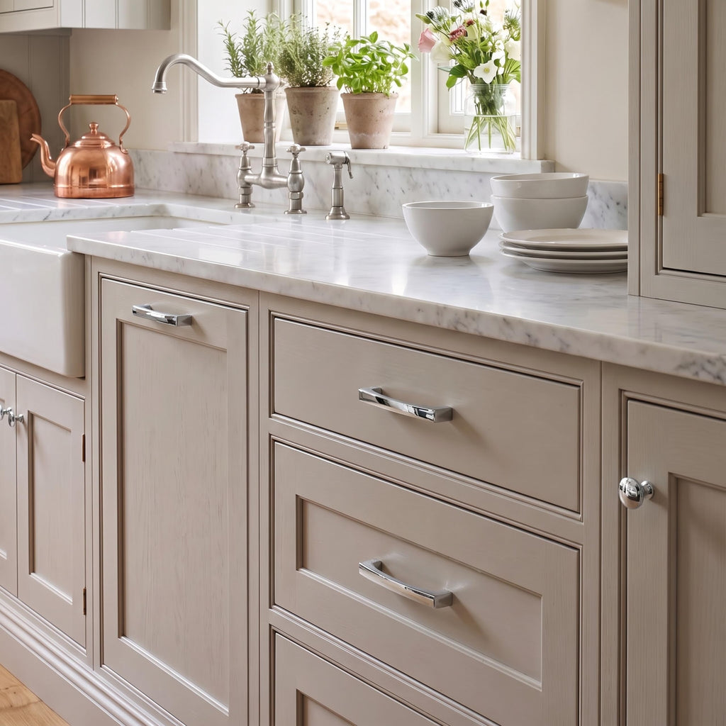 10 Pack Solid Handles 6-Inch(152mm) Polished Chrome Cabinet Pulls,Heavy Duty Cabinets, Cupboards, Drawers and