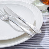 Hammered Silverware Set, 30-Piece Flatware Set