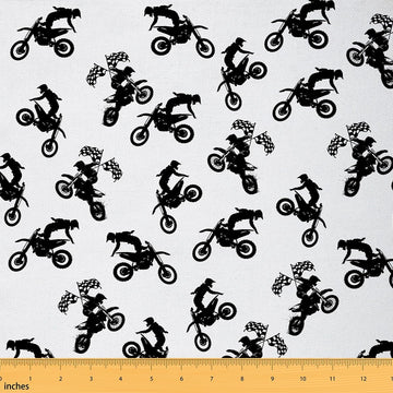 Motocross Rider Fabric by The Yard 10 Yards Dirt Bike Upholstery Fabric for Chairs Bicycle Rider Mountain Bike Soft