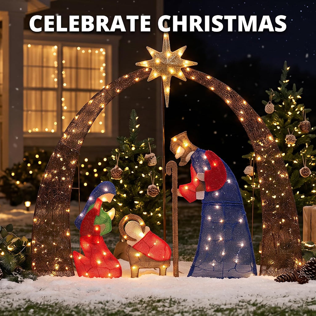 54" H Outdoor Nativity Scene Set Christmas Decorations