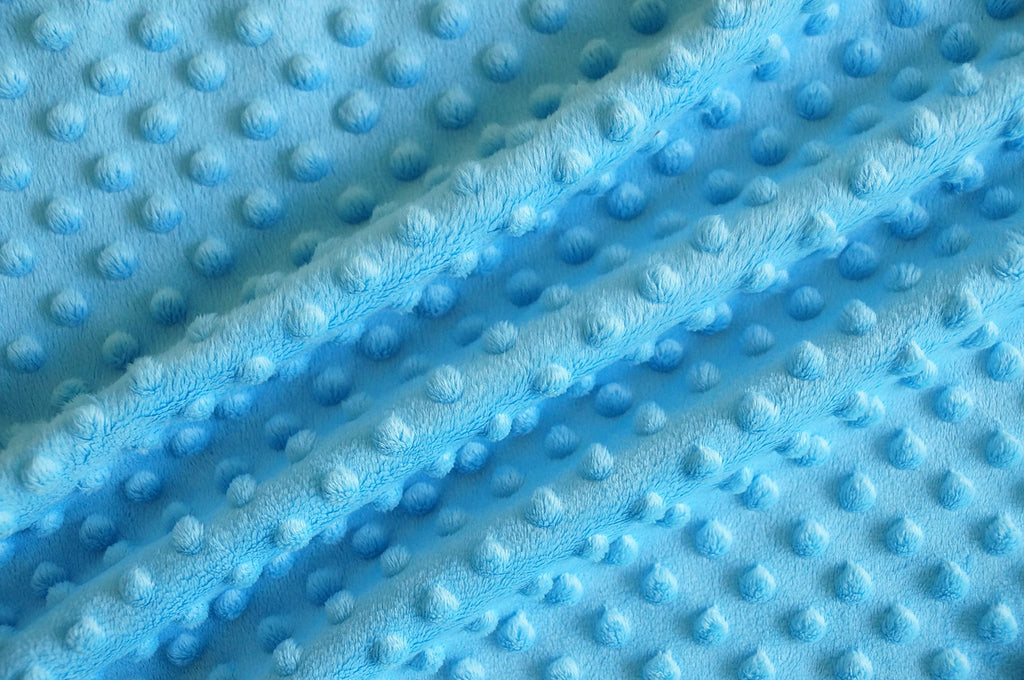 Turquoise Blue Minky Bubble Dimple Dot Plush Fur Fabric Polyester 58-60"