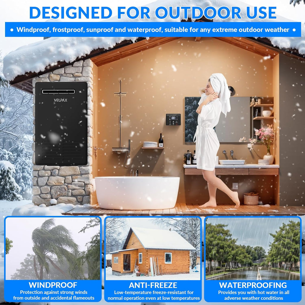 Natural Gas Tankless Water Heater, 5.26GPM 20L Outdoor